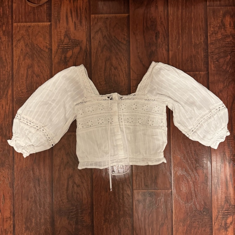 American Eagle Outfitters White Lace Top